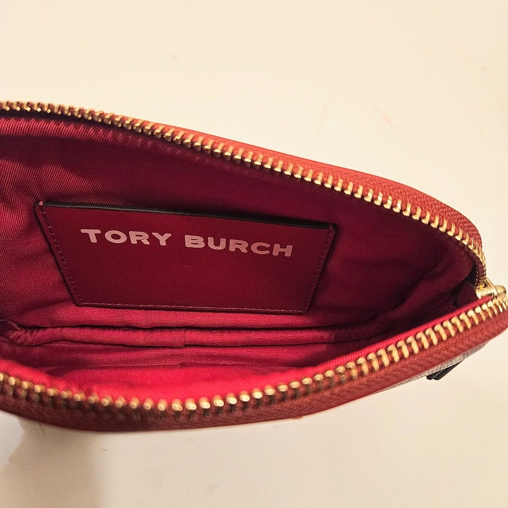 Tory Burch Red and Beige Gemini Link Wristlet - Picture 7 of 7